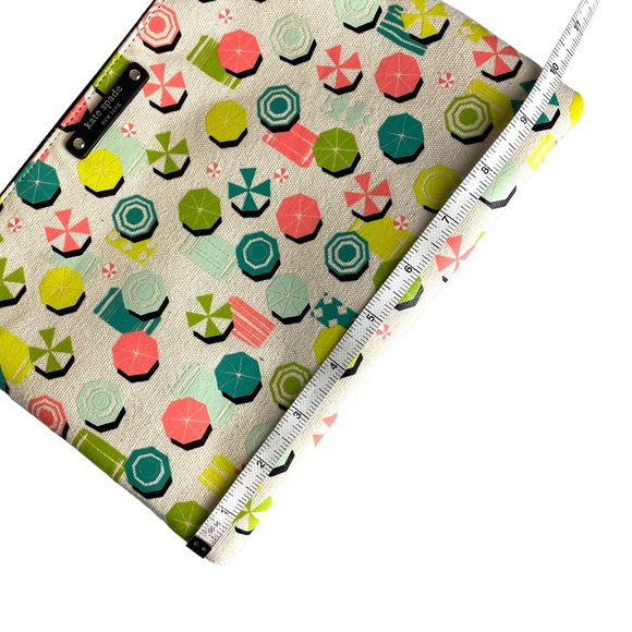 Kate Spade Sand Hill Circle Gia Umbrella Large Canvas Bag Clutch NWOT - Picture 8 of 10